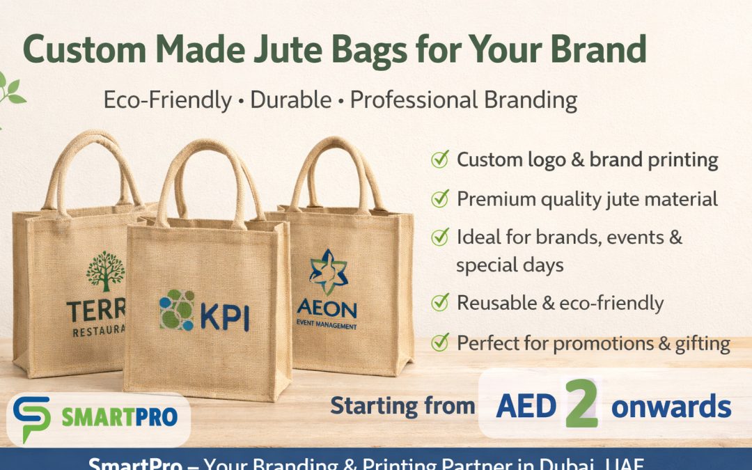 Custom Made Jute Bags from AED 2 onwards in Dubai, UAE with Brading